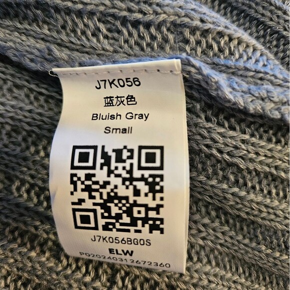 Women’s Small Blue-Gray Open Knit Lightweight Cardigan Sweater – New Cute Boho - Picture 2 of 4